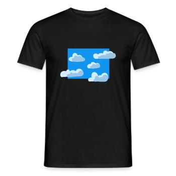 Ciel nuageux bleu - T-shirt homme - noir - Devant - AI Model Male 178 light (178cm)