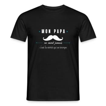 mon papa ne ment jamais - T-shirt homme - noir - Devant - AI Model Male 178 light (178cm)