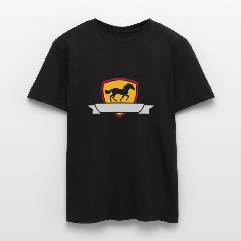 Text einfügen Pferd Banner Männer T-Shirt