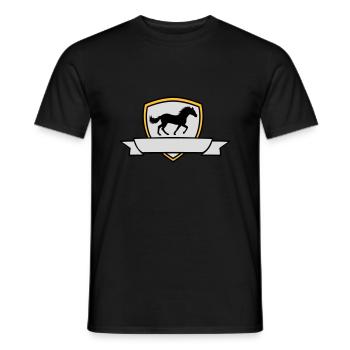 Banner Horse Coat of Arms Shield - Men's T-Shirt - black - Front - AI Model Male 178 light (178cm)