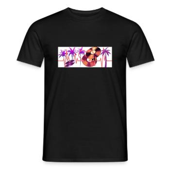 palms and traces - Männer T-Shirt - Schwarz - Vorne - AI Model Male 178 light (178cm)