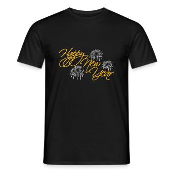 happy new year quote - Men's T-Shirt - black - Front - AI Model Male 178 light (178cm)