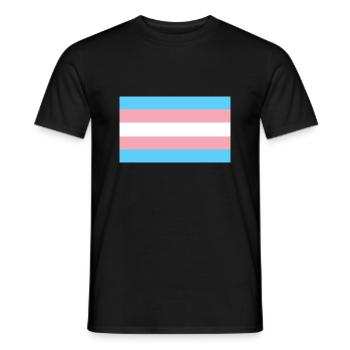 Transgender-Pride-Flagge - Männer T-Shirt - Schwarz - Vorne - AI Model Male 178 light (178cm)
