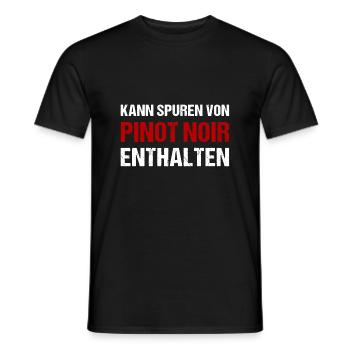Kann Spuren Von Pinot Noir Enthalten Wein - Männer T-Shirt - Schwarz - Vorne - AI Model Male 178 light (178cm)