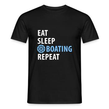 Steering wheel, boating, water sports - Men's T-Shirt - black - Front - AI Model Male 178 light (178cm)