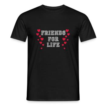 friends for life - Men's T-Shirt - black - Front - AI Model Male 178 light (178cm)