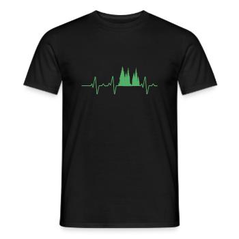 Wald Herzschlag Baum Ekg - Männer T-Shirt - Schwarz - Vorne - AI Model Male 178 light (178cm)