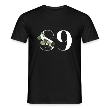 Nummer 89 Blumengrün - 89. Blumengeburtstag - Männer T-Shirt - Schwarz - Vorne - AI Model Male 178 light (178cm)