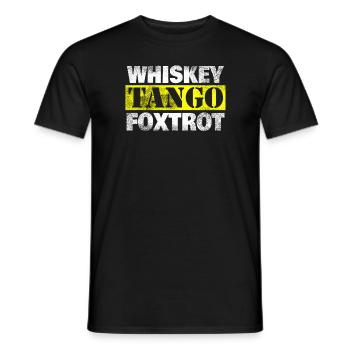 WTF Whiskey Tango Foxtrot Qu'est-ce que le cadeau Putain - T-shirt homme - noir - Devant - AI Model Male 178 light (178cm)