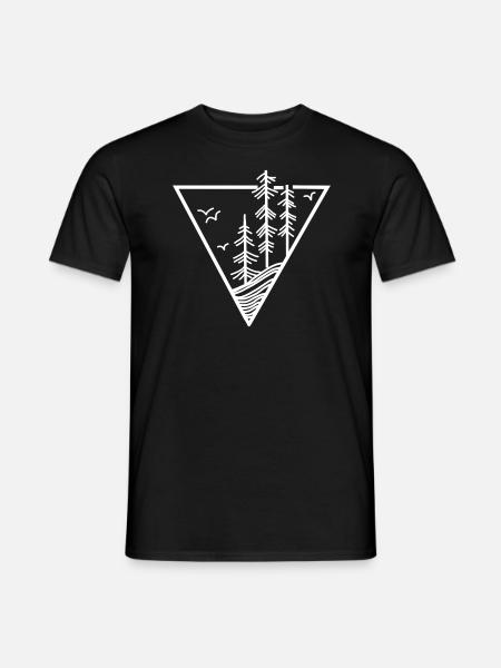 Oiseaux de montagne de la forêt - T-shirt homme - noir