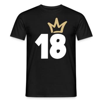 Couronne d’or du 18e anniversaire - T-shirt homme - noir - Devant - AI Model Male 178 light (178cm)