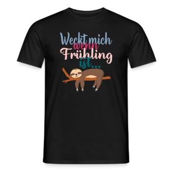 Weckt mich wenn Frühling ist Faultier - Männer T-Shirt - Schwarz - Vorne - AI Model Male 178 light (178cm)