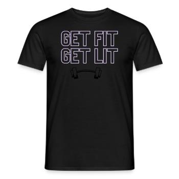 GET FIT GET LIT - T-shirt homme - noir - Devant - AI Model Male 178 light (178cm)