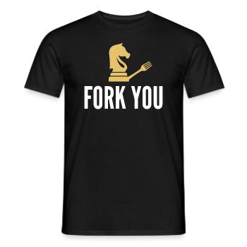Schach Fork You Schachspieler Springer - Männer T-Shirt - Schwarz - Vorne - AI Model Male 178 light (178cm)