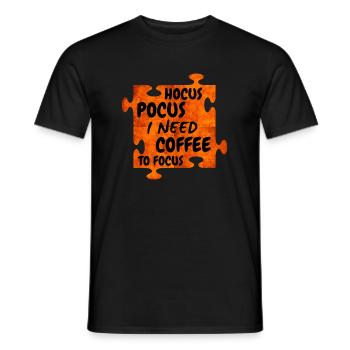 Hocus Pocus and Need Coffee to Focus - Men's T-Shirt - black - Front - AI Model Male 178 light (178cm)