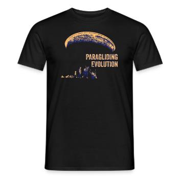 Évolution du parapente - T-shirt homme - noir - Devant - AI Model Male 178 light (178cm)