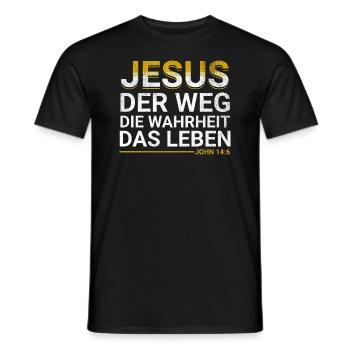 Bibel Vers Jesus der Weg die Wahrheit das Leben - Männer T-Shirt - Schwarz - Vorne - AI Model Male 178 light (178cm)