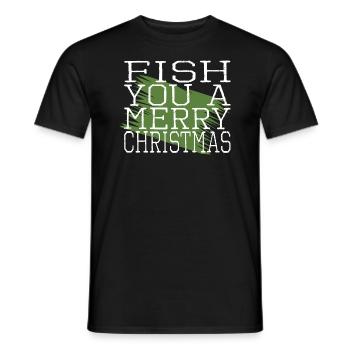 citation drôle animal heureux barbecue sous le sapin - T-shirt homme - noir - Devant - AI Model Male 178 light (178cm)