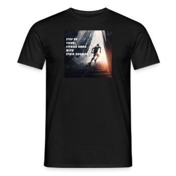 Towerrunning, Stairclimbing Elite Workout - Men's T-Shirt - black - Front - AI Model Male 178 light (178cm)