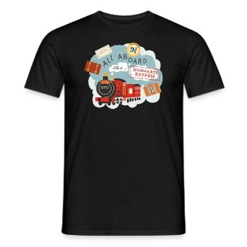 Harry Potter Hogwarts-Express Alle An Bord - Männer T-Shirt - Schwarz - Vorne - AI Model Male 178 light (178cm)