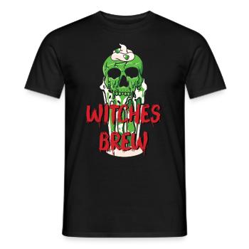 Witches brew witch brew Halloween skull skull - Men's T-Shirt - black - Front - AI Model Male 178 light (178cm)