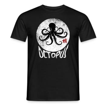Octopus Octopus, Octopus, Vintage Kraken - Men's T-Shirt - black - Front - AI Model Male 178 light (178cm)