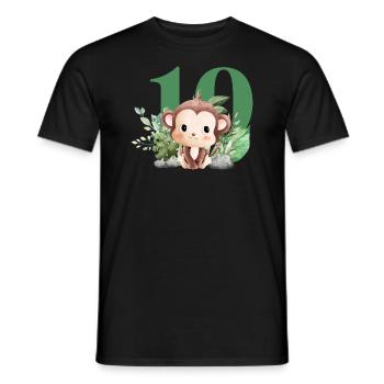 10th Birthday Monkey Safari - Men's T-Shirt - black - Front - AI Model Male 178 light (178cm)