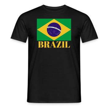 Vintage C’est dans mon ADN Brésil Drapeau BRÉSILIEN BRÉSIL - T-shirt homme - noir - Devant - AI Model Male 178 light (178cm)