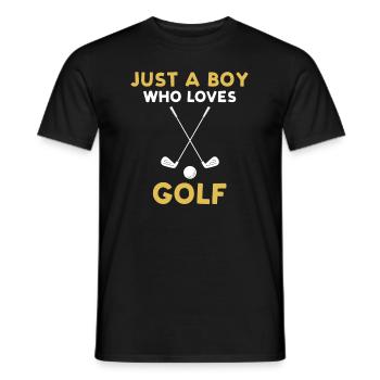 Just A Boy Who Loves Golf - Men's T-Shirt - black - Front - AI Model Male 178 light (178cm)