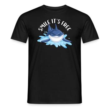 Smile It's Free Shark Week Great White Marine - Männer T-Shirt - Schwarz - Vorne - AI Model Male 178 light (178cm)