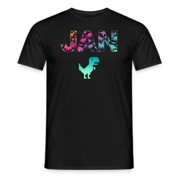 JAN - Schöner Jungen Name mit Dinosaurier - Männer T-Shirt - Schwarz - Vorne - AI Model Male 178 light (178cm)