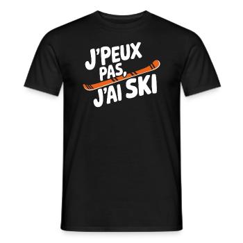 J'peux pas, j'ai ski - T-shirt homme - noir - Devant - AI Model Male 178 light (178cm)