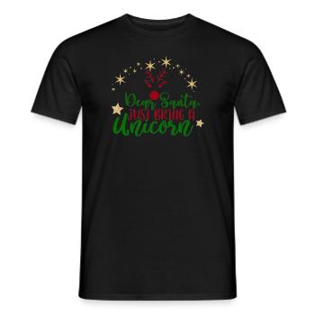 Lieber Weihnachtsmann, - Männer T-Shirt - Schwarz - Vorne - AI Model Male 178 light (178cm)