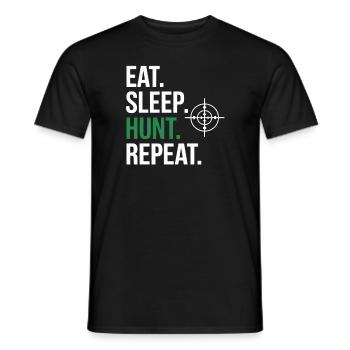 Eat Sleep Hunt Repeat - Men's T-Shirt - black - Front - AI Model Male 178 light (178cm)