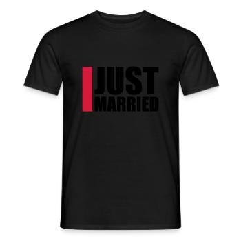 Just Married Logo-Design - Men's T-Shirt - black - Front - AI Model Male 178 light (178cm)