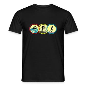 Triathlon - Men's T-Shirt - black - Front - AI Model Male 178 light (178cm)