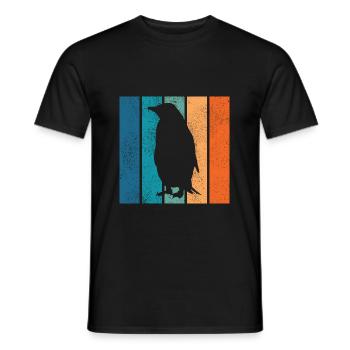 Pinguin Pinguine Tier Eis Südpol Retro Geschenk - Männer T-Shirt - Schwarz - Vorne - AI Model Male 178 light (178cm)