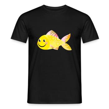 Happy Fish - Men's T-Shirt - black - Front - AI Model Male 178 light (178cm)