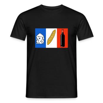 drapeau francais - T-shirt homme - noir - Devant - AI Model Male 178 light (178cm)