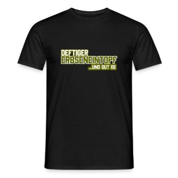 Deftiger Erbseneintopf - Männer T-Shirt - Schwarz - Vorne - AI Model Male 178 light (178cm)