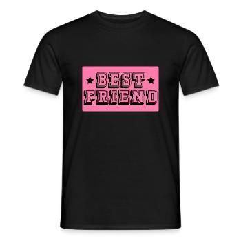 Best friend pink tshirt - Men's T-Shirt - black - Front - AI Model Male 178 light (178cm)
