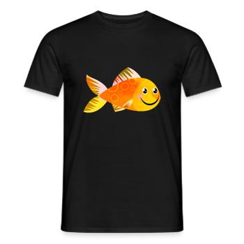 Happy Goldfish - Men's T-Shirt - black - Front - AI Model Male 178 light (178cm)