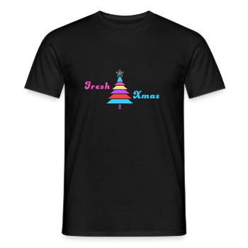 Fresh Noël - Design de Noël des années 80 - T-shirt homme - noir - Devant - AI Model Male 178 light (178cm)