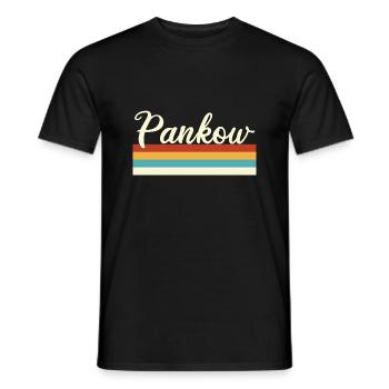 Pankow - Berlin - Retro - Vintage - Balken - Männer T-Shirt - Schwarz - Vorne - AI Model Male 178 light (178cm)