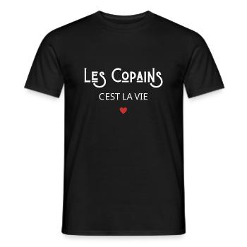 Les copains c'est la vie - T-shirt homme - noir - Devant - AI Model Male 178 light (178cm)