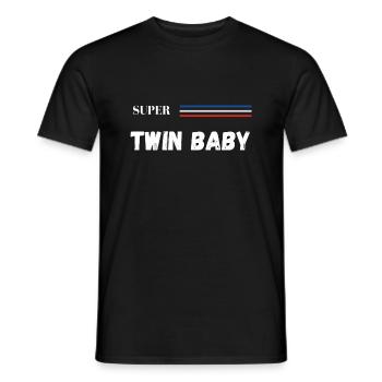 super twin baby - t-shirt assorti - T-shirt homme - noir - Devant - AI Model Male 178 light (178cm)
