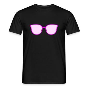 Lunettes Cateye Lunettes de soleil rose rose & bleu ciel - T-shirt homme - noir - Devant - AI Model Male 178 light (178cm)