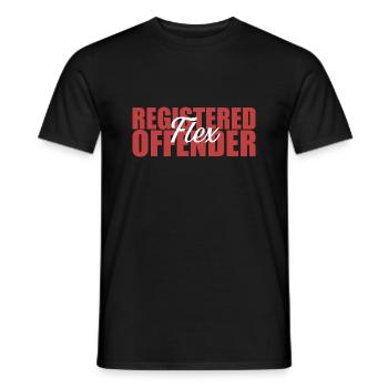 Funny Registered Flex Offender Bodybuilding - Men's T-Shirt - black - Front - AI Model Male 178 light (178cm)
