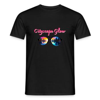 Cityscape Glow, Sonnenbrille - Männer T-Shirt - Schwarz - Vorne - AI Model Male 178 light (178cm)