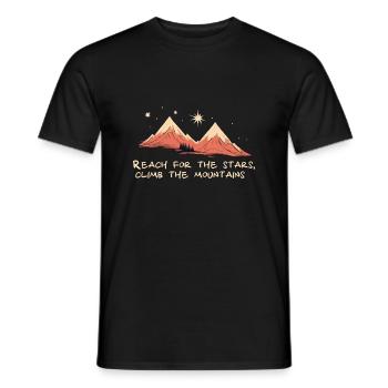 Reach for the stars, climb the mountains Bergtour - Men's T-Shirt - black - Front - AI Model Male 178 light (178cm)